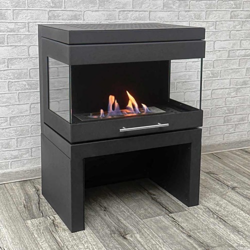 Напольный биокамин SteelHeat FAMILY черный SteelHeat
